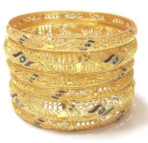 Gold Plated Bangles (BNGP6NTFlOR)