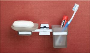 Wall Mounted Toothpaste with Soap Holder