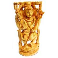 Wooden Lord Shiva Statue