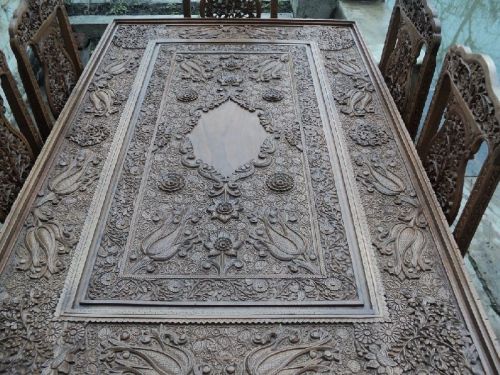 Carved Antique Dining Table Set