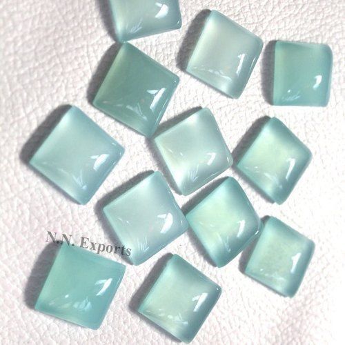 Aqua Chalcedony Cabochon Square Gemstone