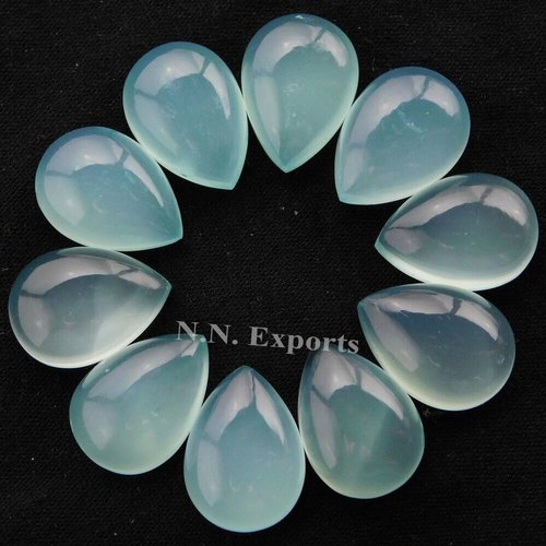 Aqua Chalcedony Pear Cabochon Gemstone