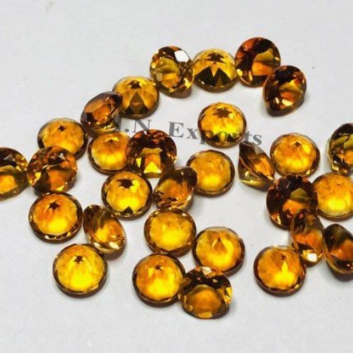 Citrine Faceted Round Gemstones