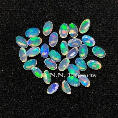 Ethiopian Opal Faceted Oval Gemstone