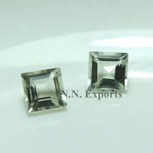 Green Amethyst Faceted Square Gemstones