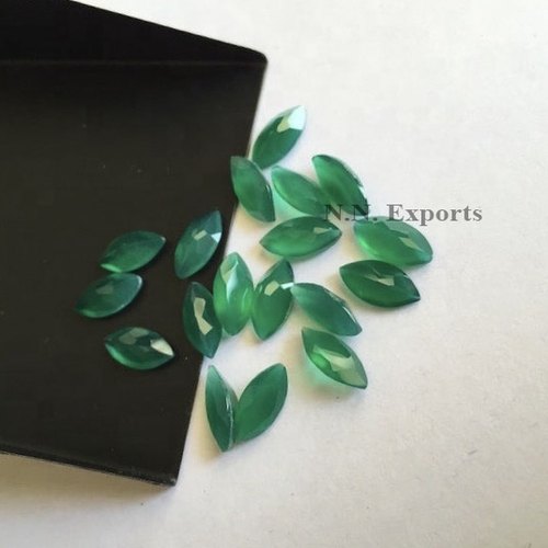 Green Onyx Faceted Marquise Gemstone