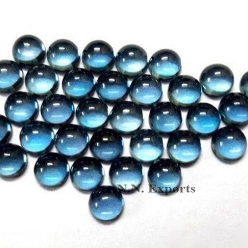 London Blue Topaz Cabochon Round Gemstone