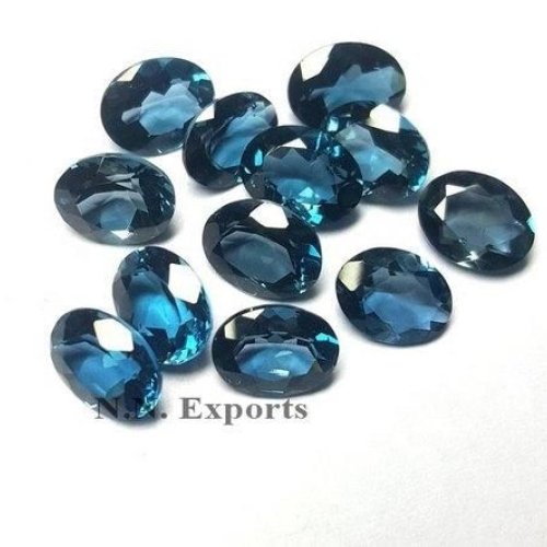 London Blue Topaz Faceted Oval Gemstone