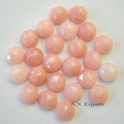Pink Opal Rose Cut Round Gemstone
