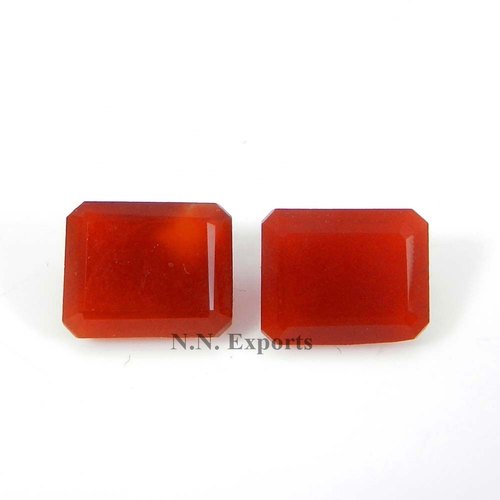 Red Onyx Faceted Octagon Gemstone