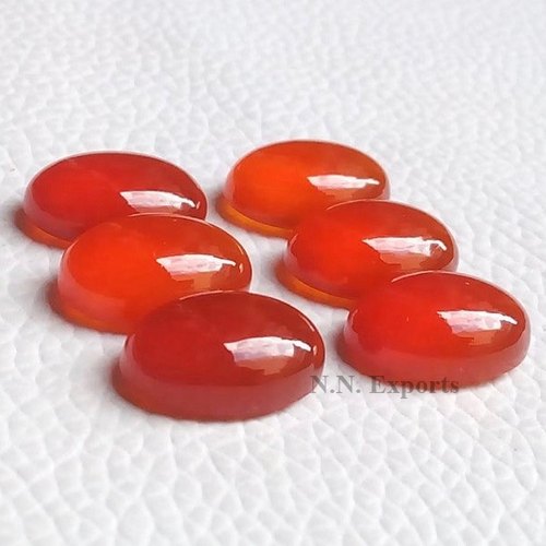 Red Onyx Cabochon Cut Oval Gemstone