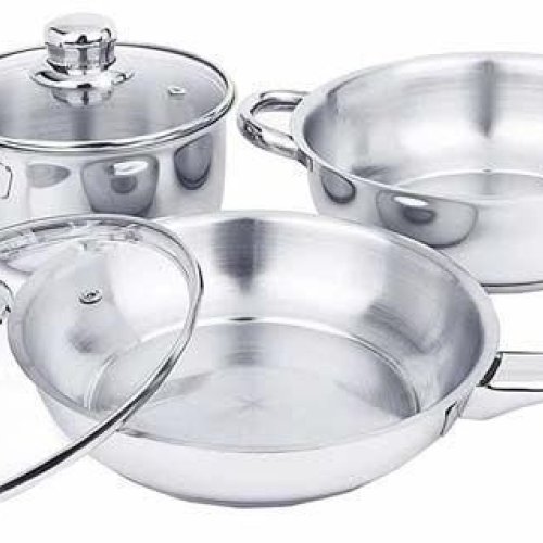 Stainless Steel Sheffield Induction Bottom 3 Pcs Cookware Set