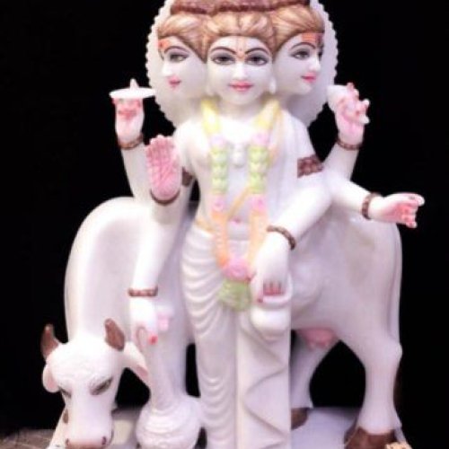 Marble Brahma Vishnu Mahesh Statue