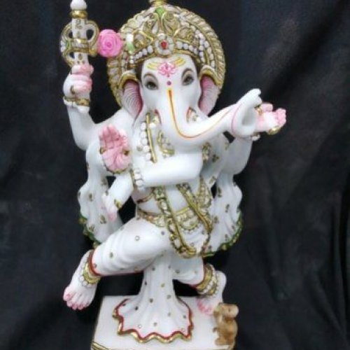 Marble Dancing Ganesha Statue