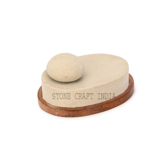Marble Soap Dish With Wooden Base