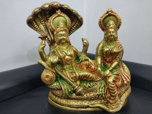 Brass Vishnu Laxmi Statue