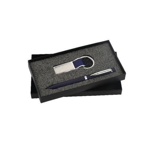 NAVY BLUE PEN AND KEYCHAIN SET