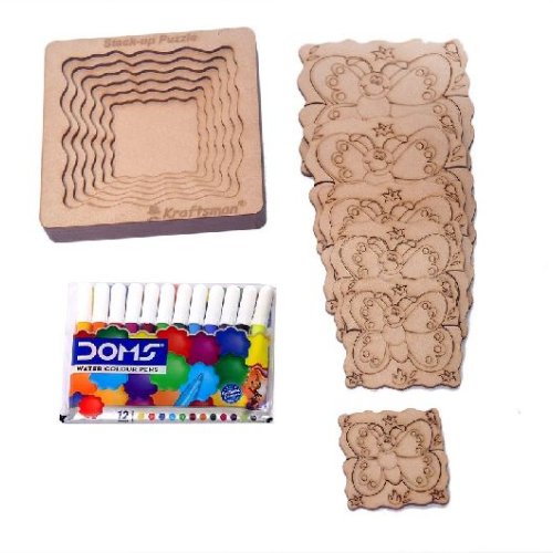 Wooden Butterfly Shaped Layered Puzzle