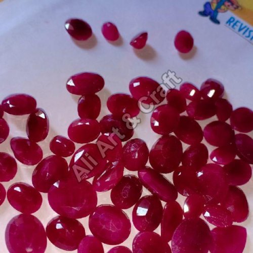 Ruby Faceted Gemstone