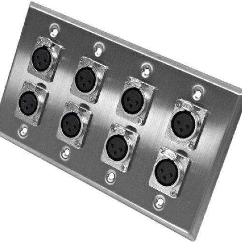 XLR 8 Hole Wall Plate