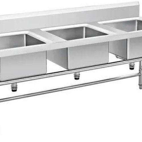 Commercial Stainless Steel Three Sink Unit