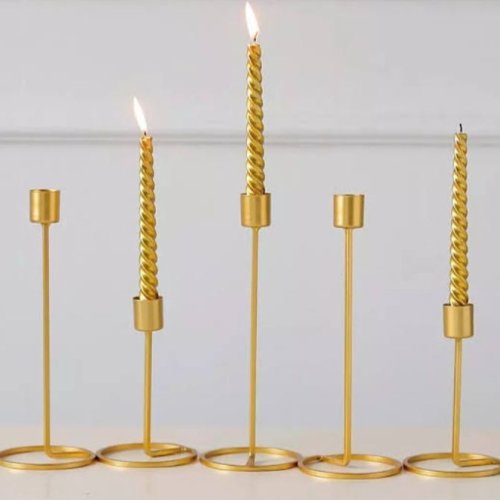 AL2064 Golden Iron Candle Holder