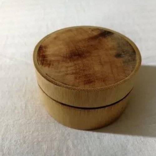 Wooden Brown Round Box