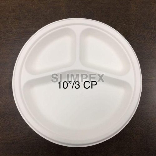 10 Inch 3cp Round Biodegradable Plastic Plate