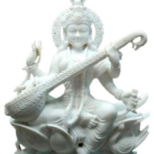 Marble Saraswati Mata Statue