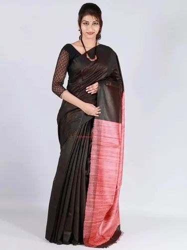 Tussar Staple Ghicha Pallu Silk Saree