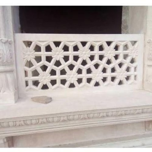 White 2D Gwalior Mint Stone Jali