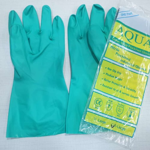 Aqua Nitrile Chemical Resistant Hand Gloves