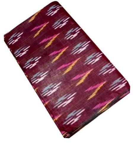 Maroon Ikat Cotton Fabric