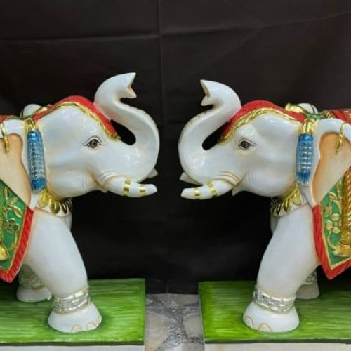 Marble Elephant Statue