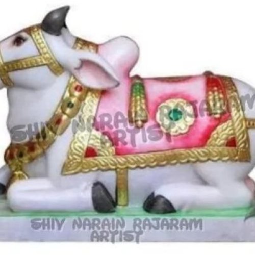 Marble Nandi Statue