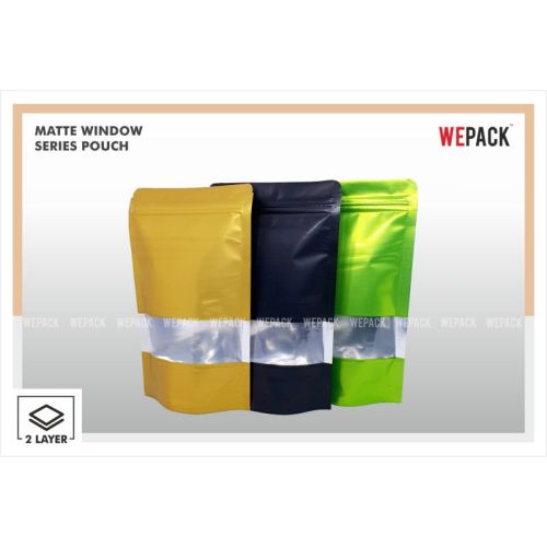 Rectangle Window Matte Stand Up Zipper Pouch