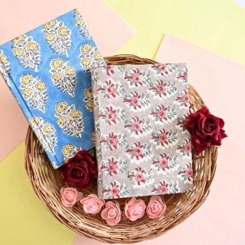 Handmade Block Print Diary - Set of 2