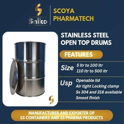 Stainless Steel Open Head Barrels