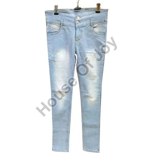 Ladies Faded Denim Jeans