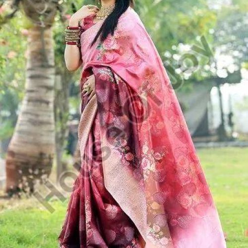 Ladies Printed Banarasi Saree