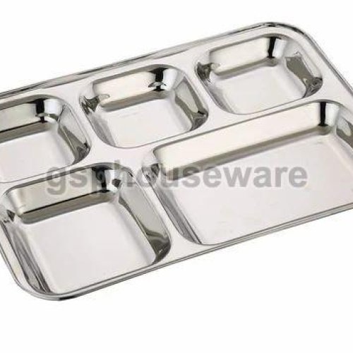 Rectangular Stainless Steel Compartment Plate