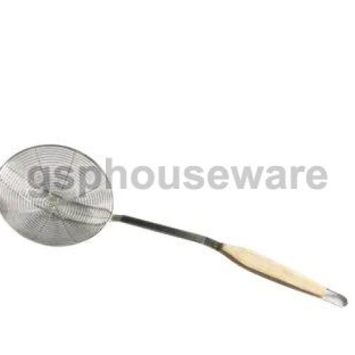 Silver Stainless Steel Wooden Handle Skimmer
