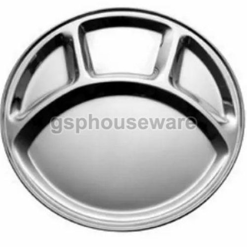 Stainless Steel 4 Compartment Plate