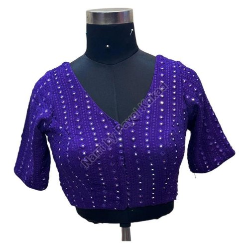 Chiffon Mirror Work Blouse