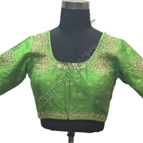 Light Green Raw Silk Blouse