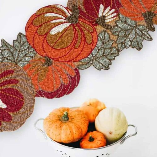 Handmade Halloween Beaded Table Runner