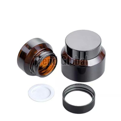 Amber Slant Shoulder Glass Jar