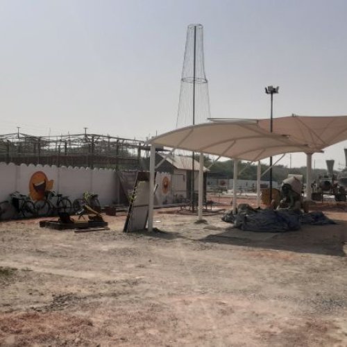 FRP Car Parking Tensile Fabric Structure