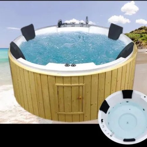 4 Seater Round Acrylic Jacuzzi Bathtub