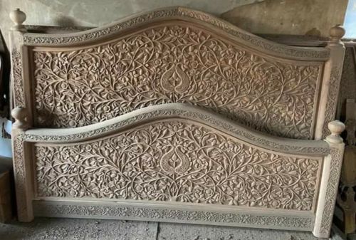 King Size Walnut Wood Double Bed